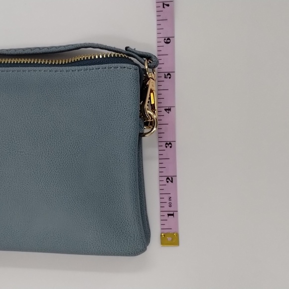 Jen & Co crossbody purse bag blue gold hardware multi pockets Jen&Co adjustable - Picture 10 of 12